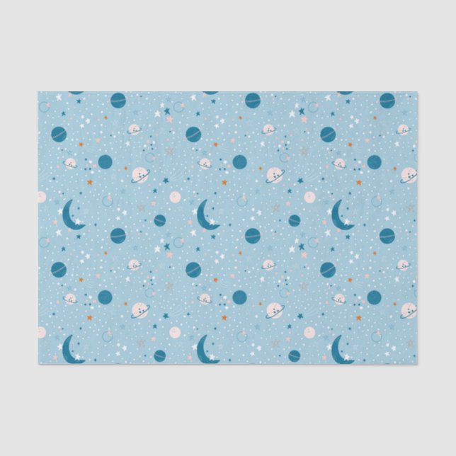 Blue Sky & Space Pattern Seidenpapier (Vorderseite)