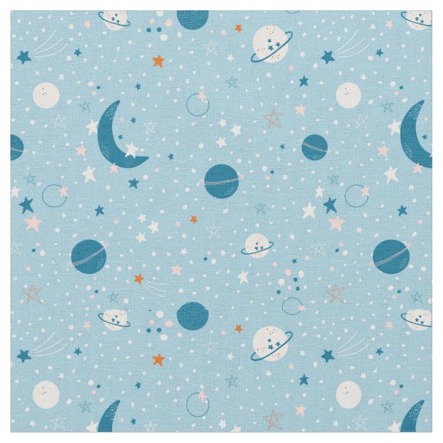 Blue Sky & Space Pattern Stoff (Nahaufnahme)