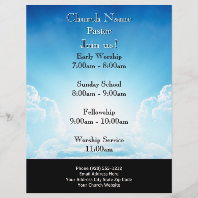 Blue Sky Stairs Church Flyer, Mitglied von US Serv Flyer (Vorne)