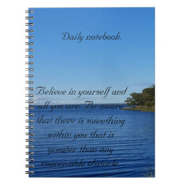Blue sky Summer lake photo daily Notizblock