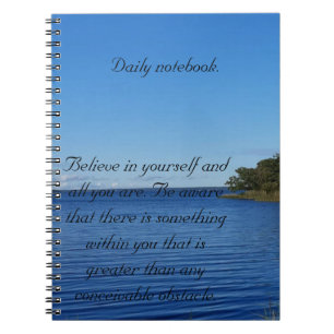 Blue sky Summer lake photo daily Notizblock