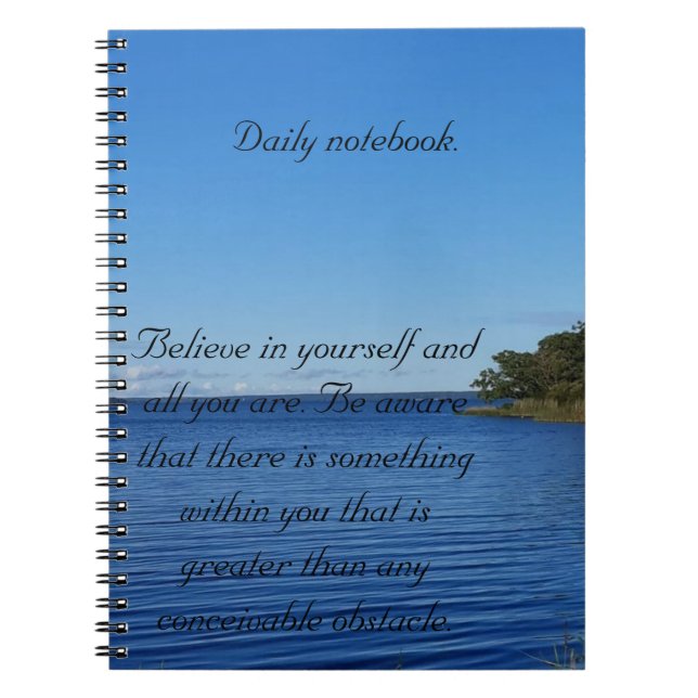 Blue sky Summer lake photo daily Notizblock (Vorderseite)