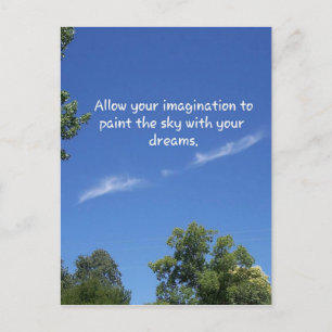 Blue Sky Tree tops Inspiration Zitat Postkarte