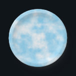 Blue Sky und Cloud Art Custom Pappteller<br><div class="desc">Weiße Wolken am blauen Himmel. Teller für kundenspezifisches Papier. Party-Dekor.</div>