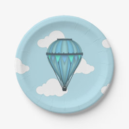 Blue Sky und Clouds Hot Air Ballon Paper Teller