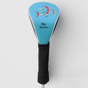 Blue Sky und farbenfrohe Kitesurfer Golf Headcover