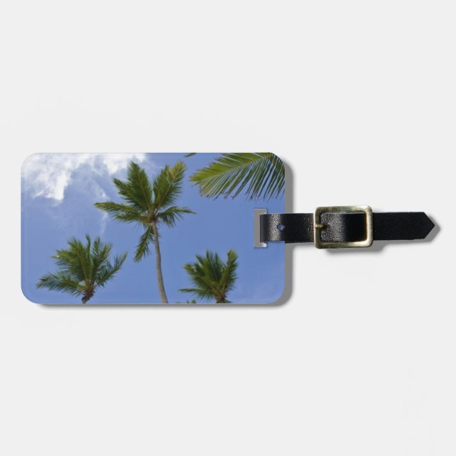 Blue Sky und Palm Trees Gepäckanhänger (Vorderseite horizontal)