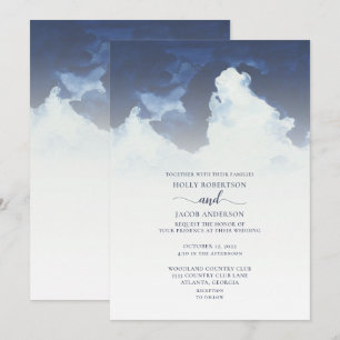 Blue Sky und Wolken Hochzeiten Einladung