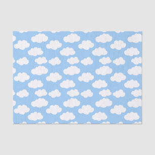 Blue Sky White Clouds Decoupage Seidenpapier
