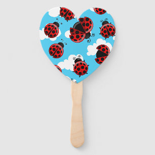 Blue Sky White Clouds Red Ladybug Käfer Insekt Fächer