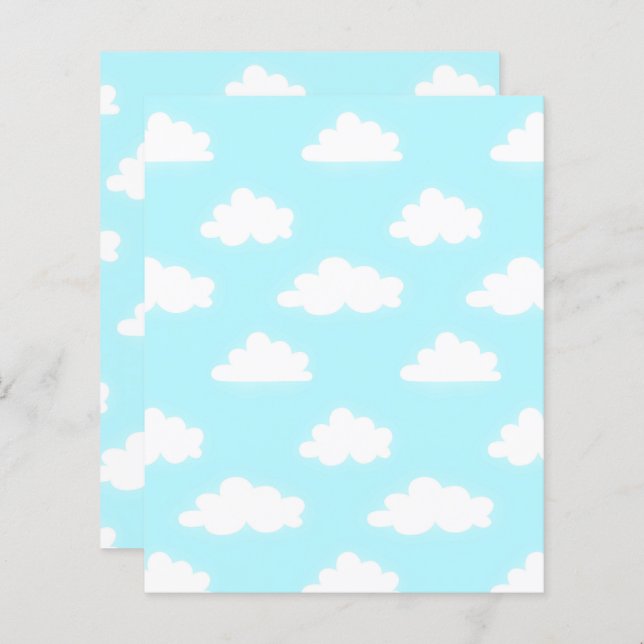 Blue Sky with Clouds Scrapbook Paper Craft Papers (Vorne/Hinten)