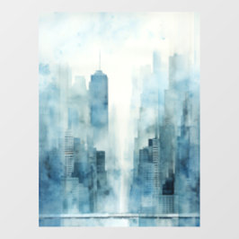 Blue Skyline Wandaufkleber