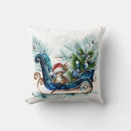 Blue Sled Baby Rentier Kissen