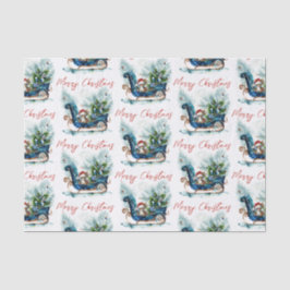 Blue Sled Baby Rentier Seidenpapier