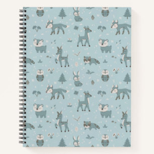 Blue Sleepy Little Woodland Critters Notizbuch