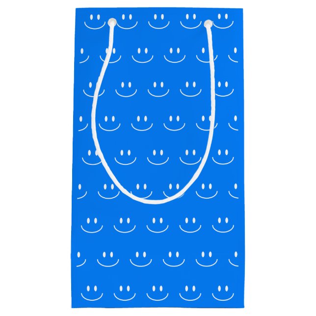 Blue Smile Pattern Geschenktasche Kleine Geschenktüte (Vorderseite)