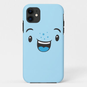 Blue Smiling Kawaii Face Case