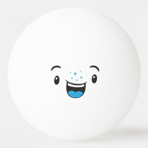Blue Smiling Kawaii Face Ping Pong Balls Tischtennisball