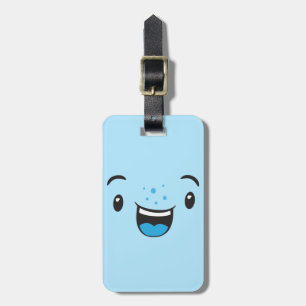 Blue Smiling Kawaii Face Travel Gepäckanhänger