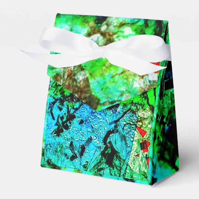 Blue smooth abstract Favor Box,Smooth vibrant art  Geschenkschachtel (Vorderseite)