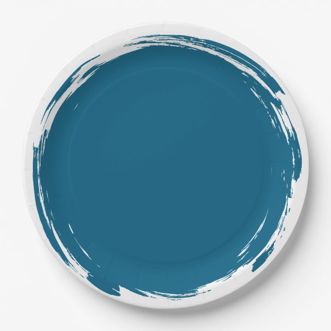 Blue Smudge Plate Pappteller (Vorderseite)