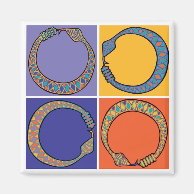 Blue Snake Ourboros Magnet (Vorne)