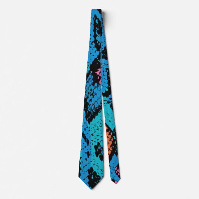 Blue Snake Print Krawatte (Vorderseite)