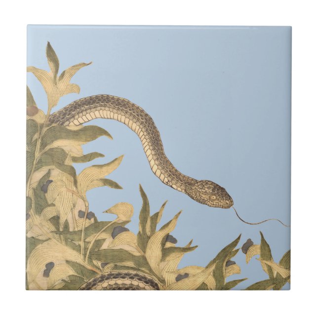 Blue Snake Vintag Fliese (Vorderseite)