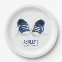 Blue Sneakers Baby Duschpapier Teller, Junge Dusch
