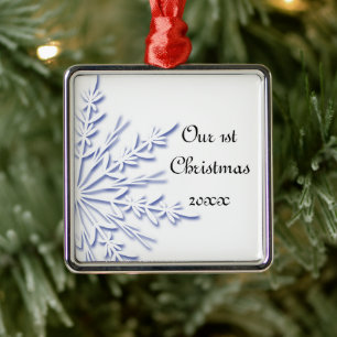 Blue Snowflake 1. Weihnachtsfeier Zusammen Silbernes Ornament