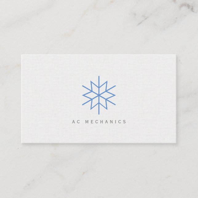 Blue Snowflake AC Business Card Visitenkarte (Vorderseite)