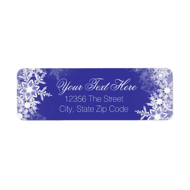 Blue Snowflake Address Labels (Vorne)