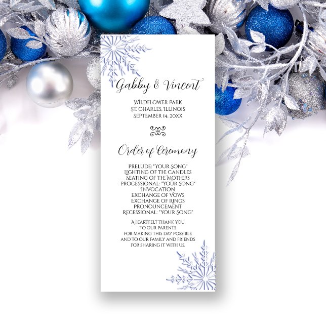 Blue Snowflake auf dem White Winter Wedding Progra Programm (Von Creator hochgeladen)