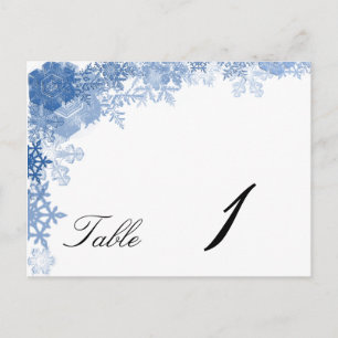Blue Snowflake auf der White Wedding Tischnummer