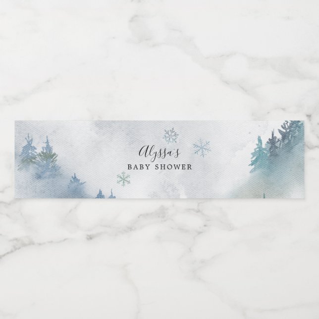 Blue Snowflake Baby Dusche (Einzelnes Label)