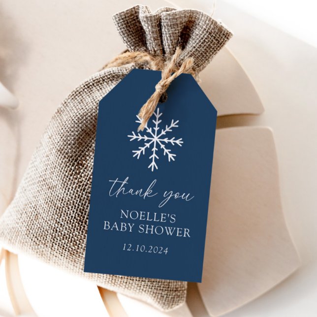 Blue Snowflake Baby Dusche Geschenkanhänger (Von Creator hochgeladen)