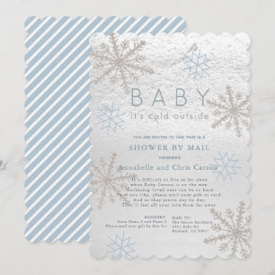 Blue Snowflake Baby seine kalte Dusche von Mail Einladung
