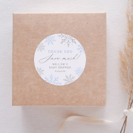 Blue Snowflake Babydusche Vielen Dank, dass Sie vi Runder Aufkleber