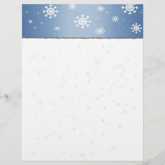 Blue Snowflake Border Letterhead (Vorderseite)