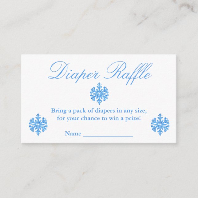 Blue Snowflake Boy Babydusche Windelwaschkarte Begleitkarte (Vorderseite)