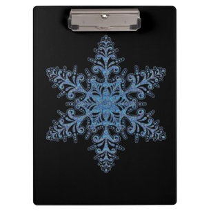 Blue Snowflake Clipboard Klemmbrett