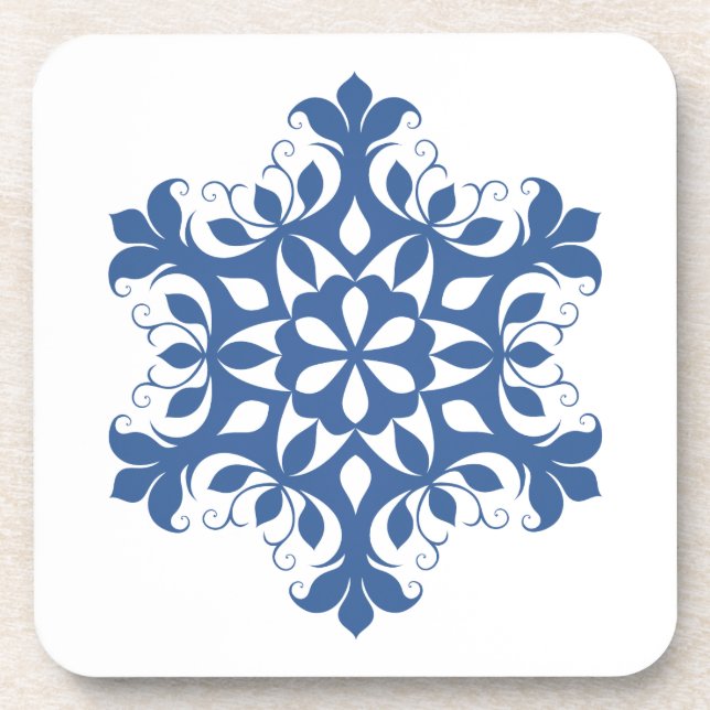 Blue Snowflake Cork Untersetzer Set (Vorderseite)