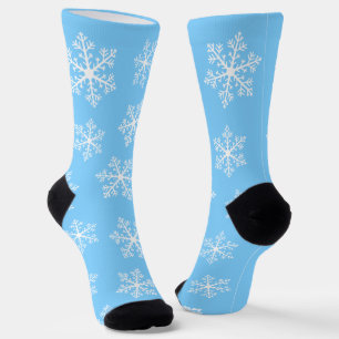 Blue Snowflake Crew Socks Socken