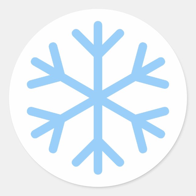 Blue Snowflake Design Runder Aufkleber (Vorderseite)