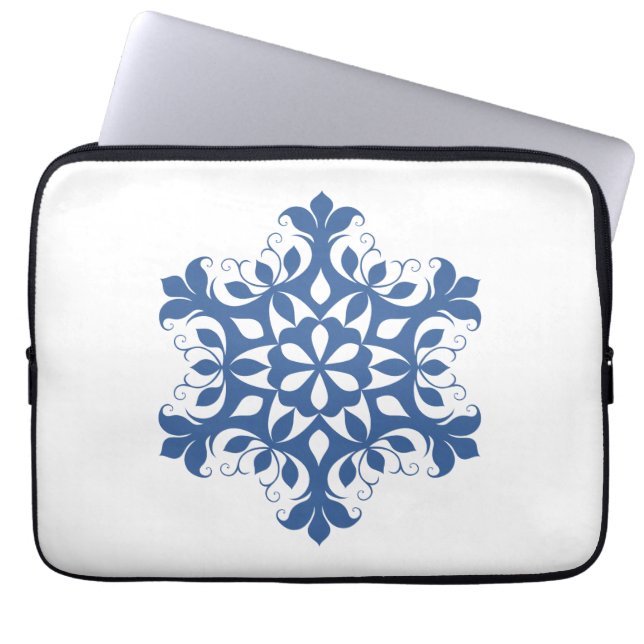 Blue Snowflake Electronics Bag Laptopschutzhülle (Vorderseite)