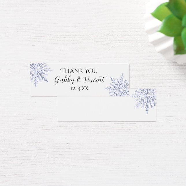 Blue Snowflake Hiver Mariage Merci Favor Tags (Bureau)