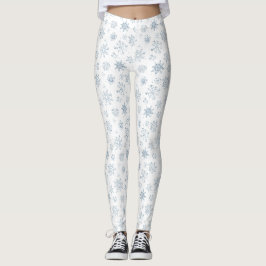 Blue Snowflake Leggings