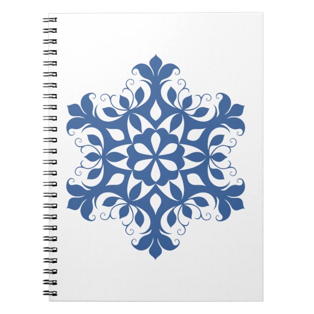 Blue Snowflake Notebook Notizblock (Vorderseite)