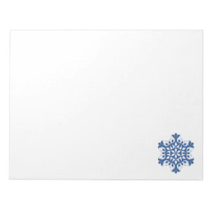 Blue Snowflake Notepad Notizblock