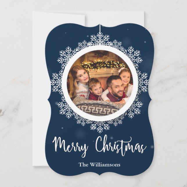 Blue Snowflake Ornament Weihnachten Extravagantes  (Vorderseite)